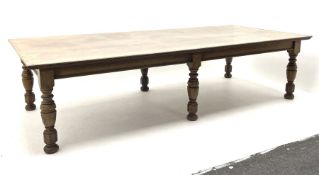 Large early 20th century oak boardroom table