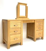 Light oak dressing table with mirror