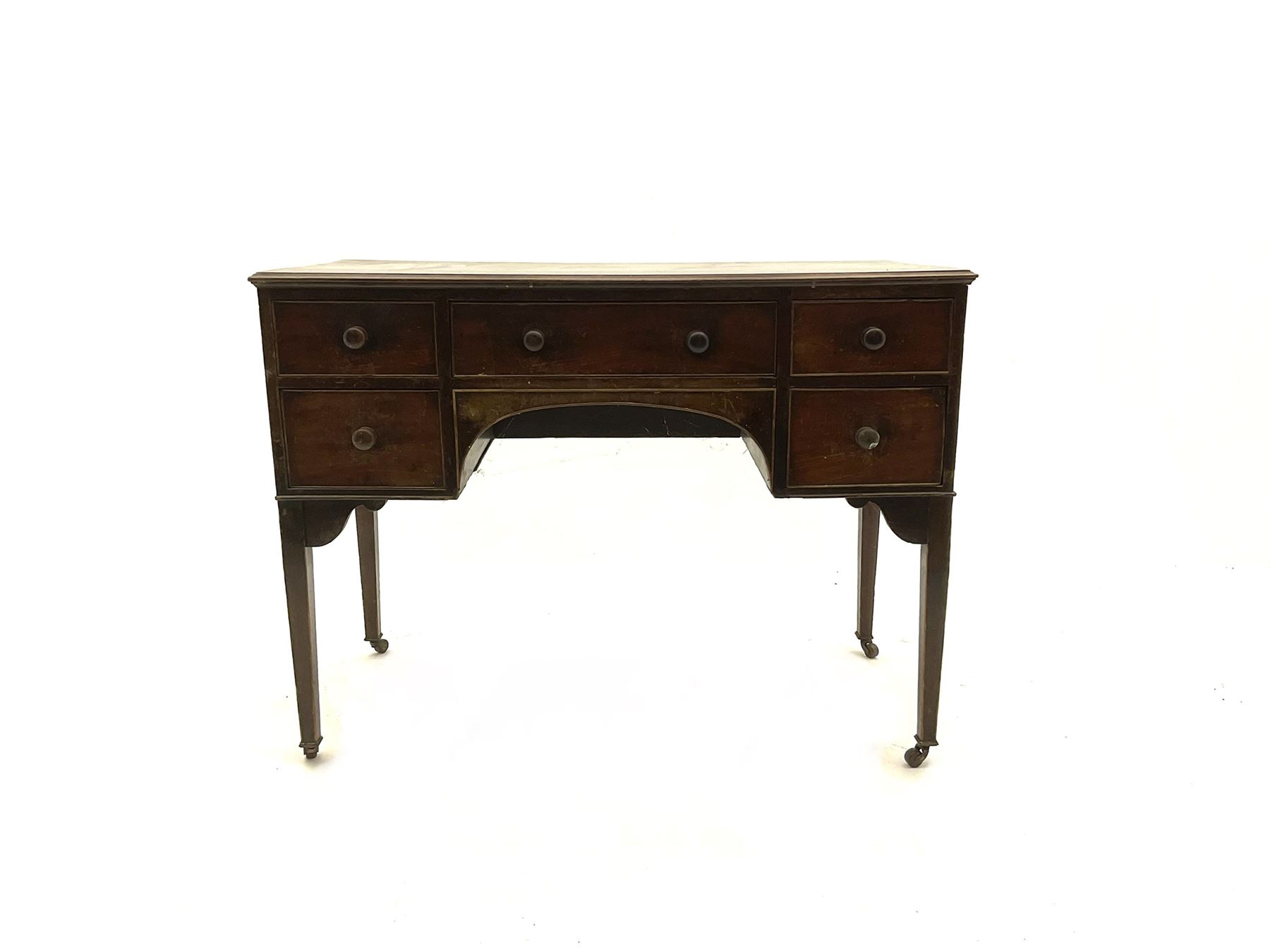 19th century mahogany kneehole dressing table desk