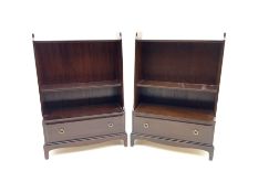 Pair of stag mahogany open bookcases