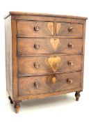 Victorian mahogany bow front chest fitted with two short and three long drawers