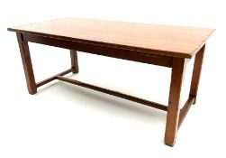 Charon distressed stained pine rectangular dining table