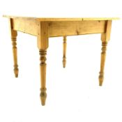 Square pine dining table