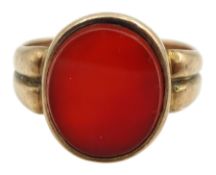 Victorian 9ct rose gold carnelian signet ring