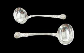 Pair of Victorian silver sauce ladles