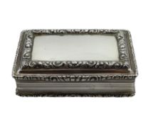 William IV silver rectangular snuff box