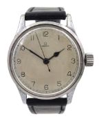 Omega 1943 gentleman's 16 jewels manual wind stainless steel wristwatch
