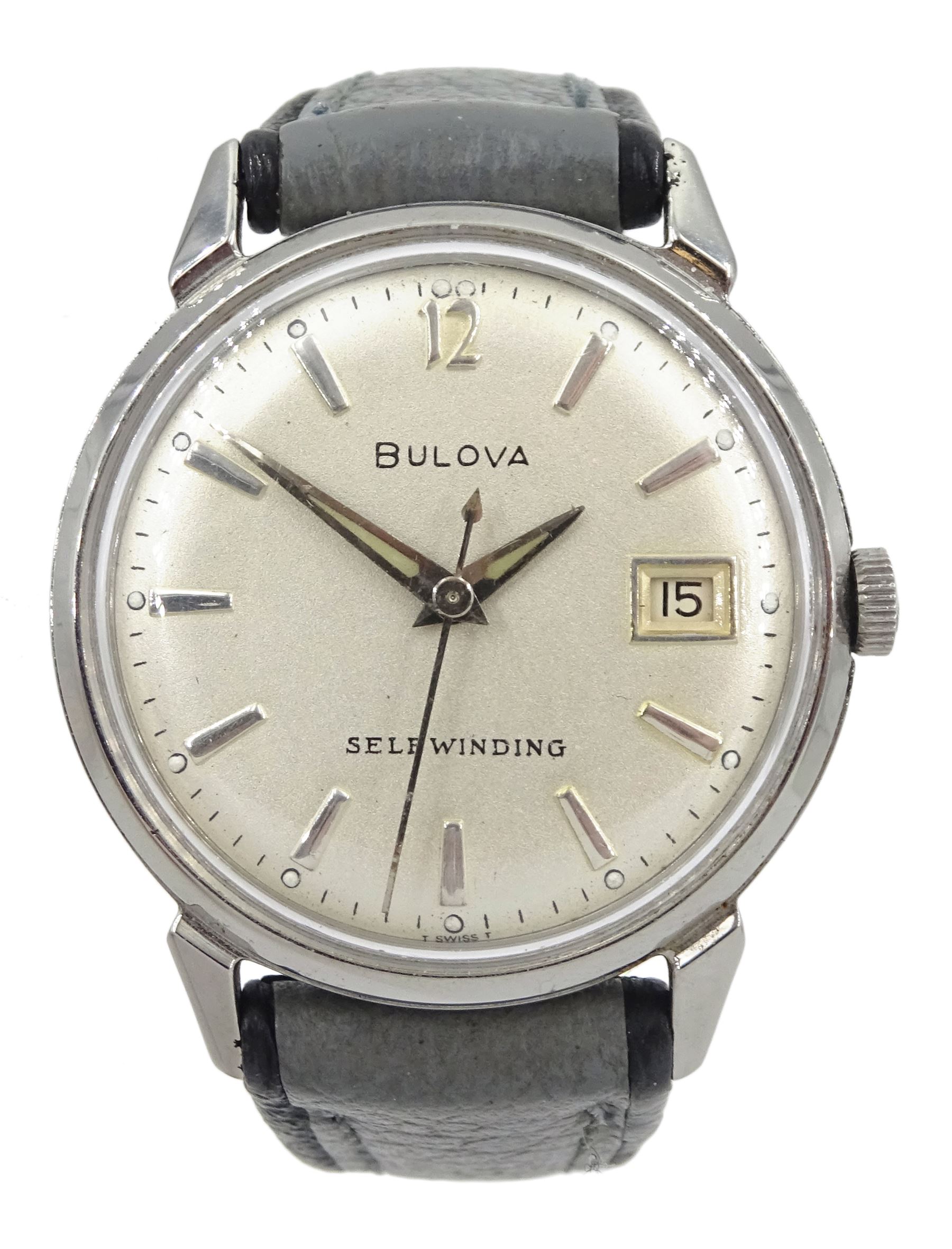 Bulova gentleman's self-winding stainless steel wristwatch