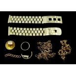 9ct gold watch bracelet and other 9ct gold links