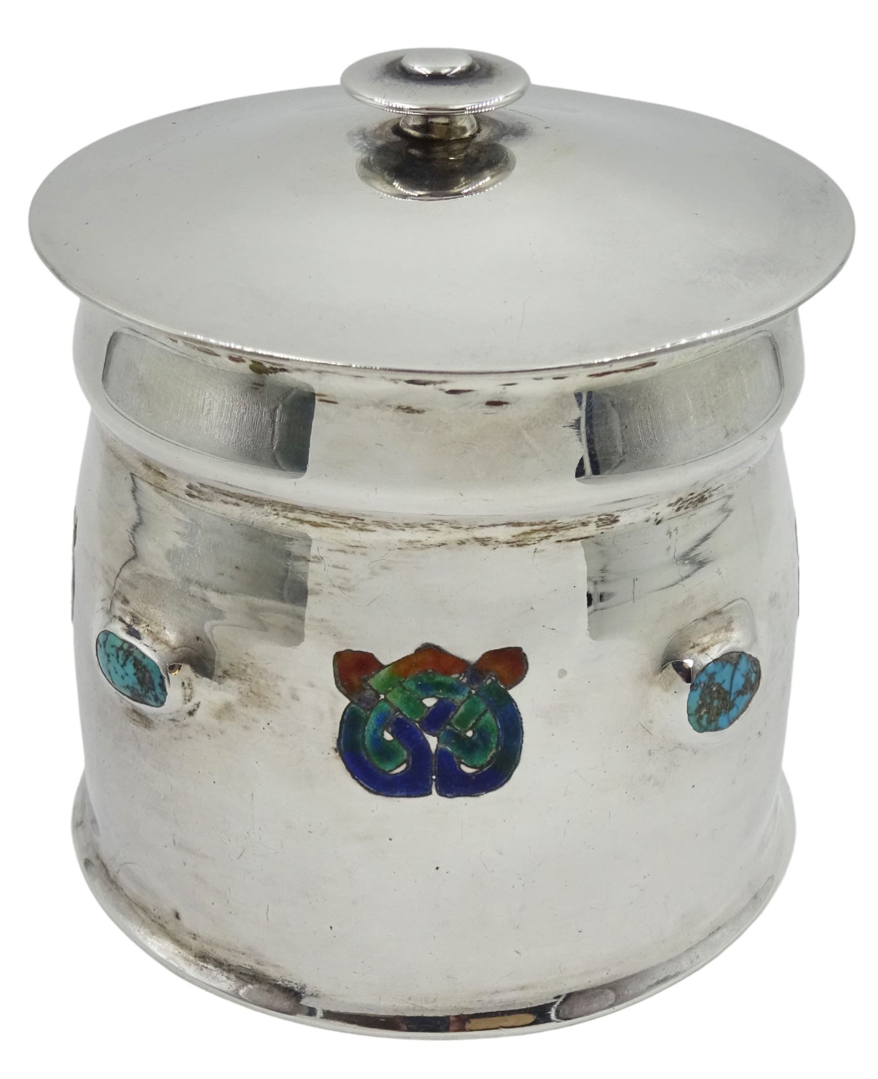 Archibald Knox for Liberty & Co silver lidded jar