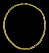 9ct gold flattened weave necklace