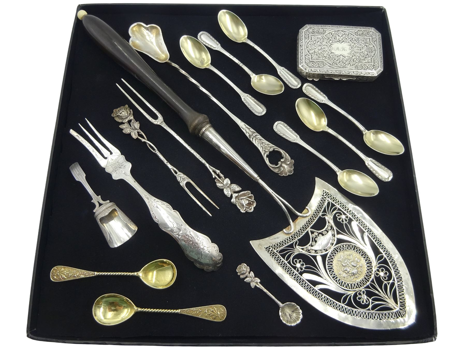 19th century German silver cake knife