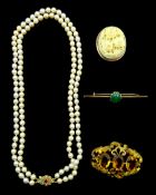 Double strand cultured pearl necklace