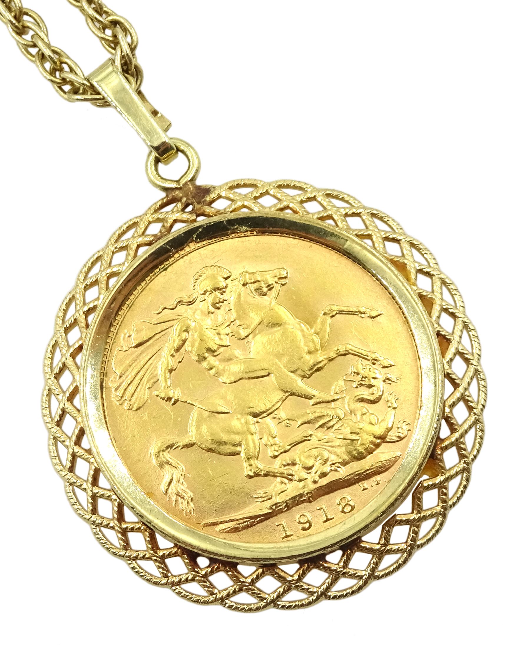 George V 1918 gold full sovereign - Image 2 of 3