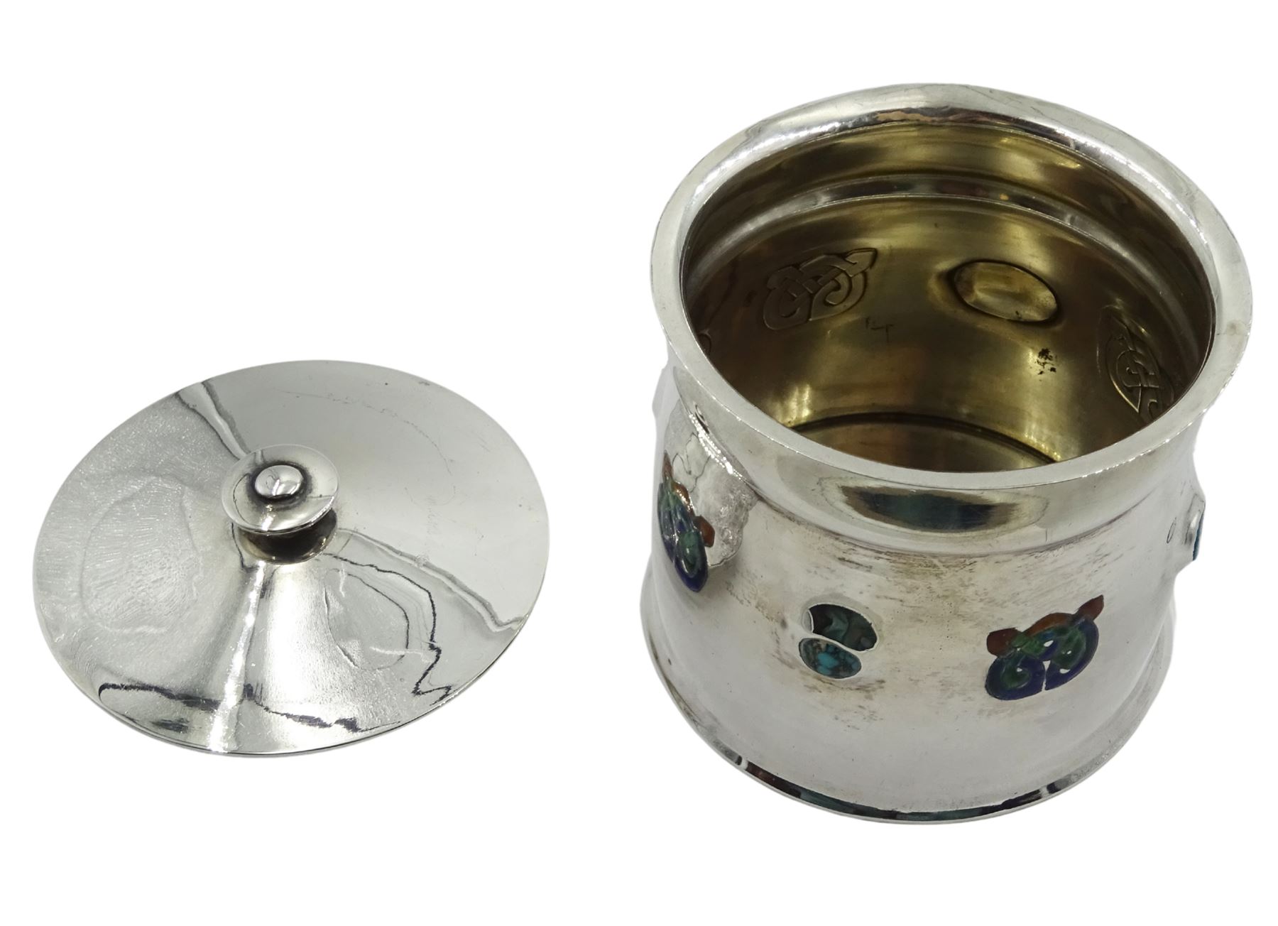 Archibald Knox for Liberty & Co silver lidded jar - Image 4 of 9