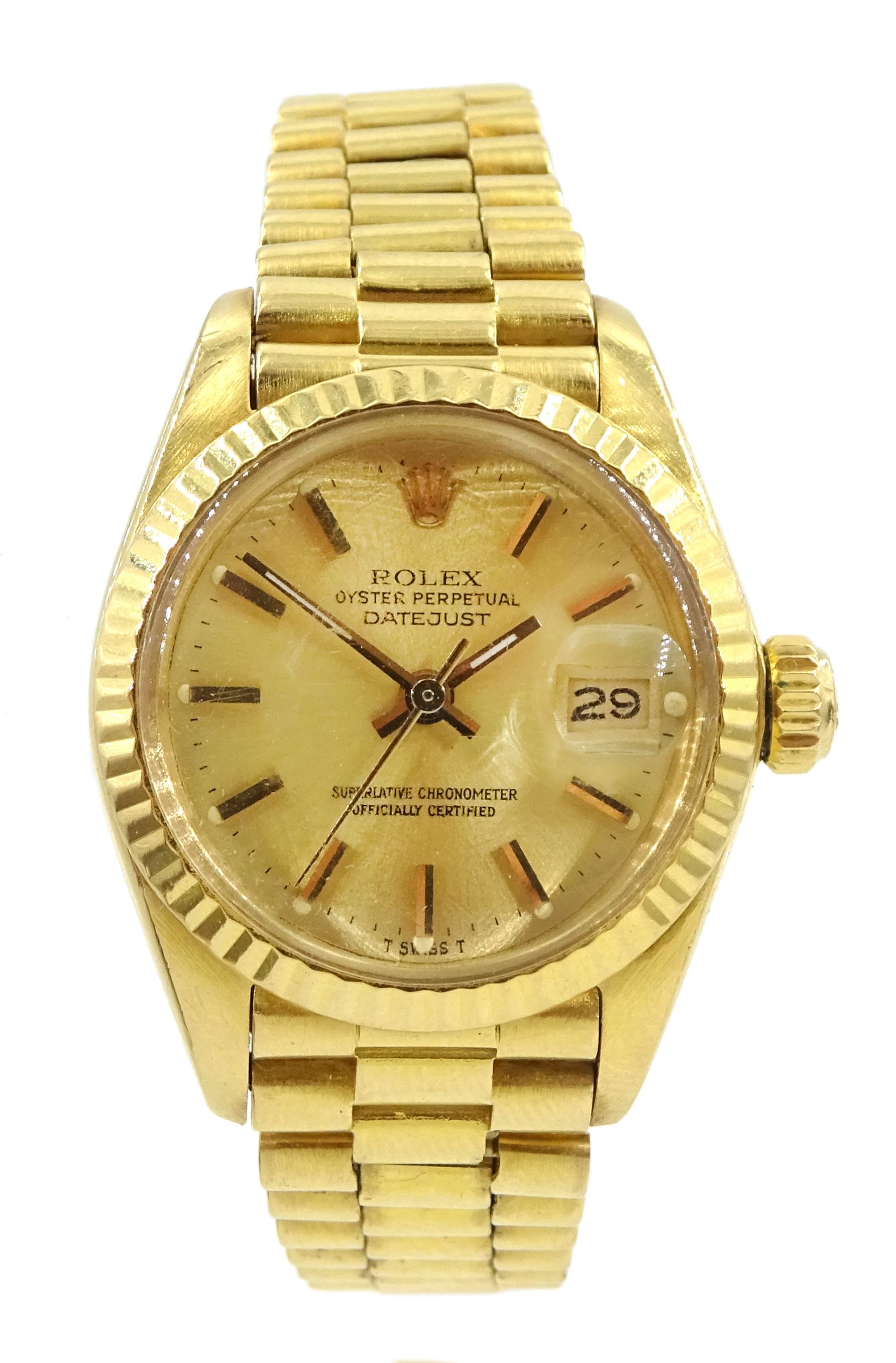 Rolex Oyster Perpetual Datejust ladies automatic 18ct gold jubilee bracelet wristwatch