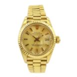 Rolex Oyster Perpetual Datejust ladies automatic 18ct gold jubilee bracelet wristwatch