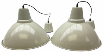 Pair of Industrial style cream metal light fittings