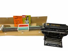 Underwood manual typewriter with original cover and Knitmaster Knitting machine in original box with