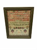 Early Victorian sampler