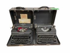 Two vintage Underwood portable typewriters to include the Universal model