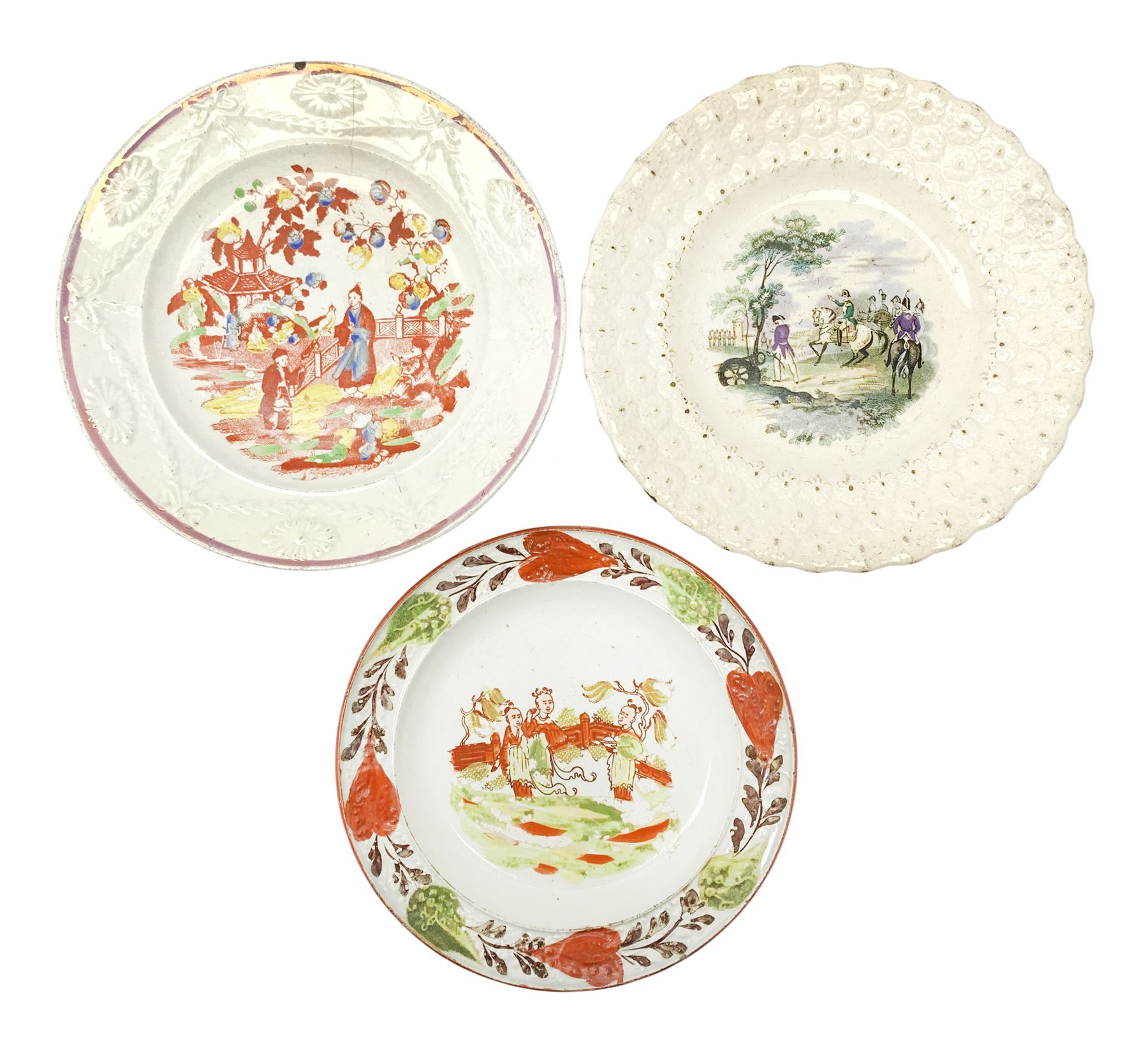 Three 18th/19th century nursery plates