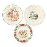 Three 18th/19th century nursery plates