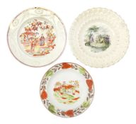 Three 18th/19th century nursery plates