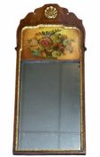 Titchmarsh & Goodwin wall mirror with gilt decoration and a painted panel depicting a floral design