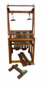 20th century hardwood floor loom with accessories