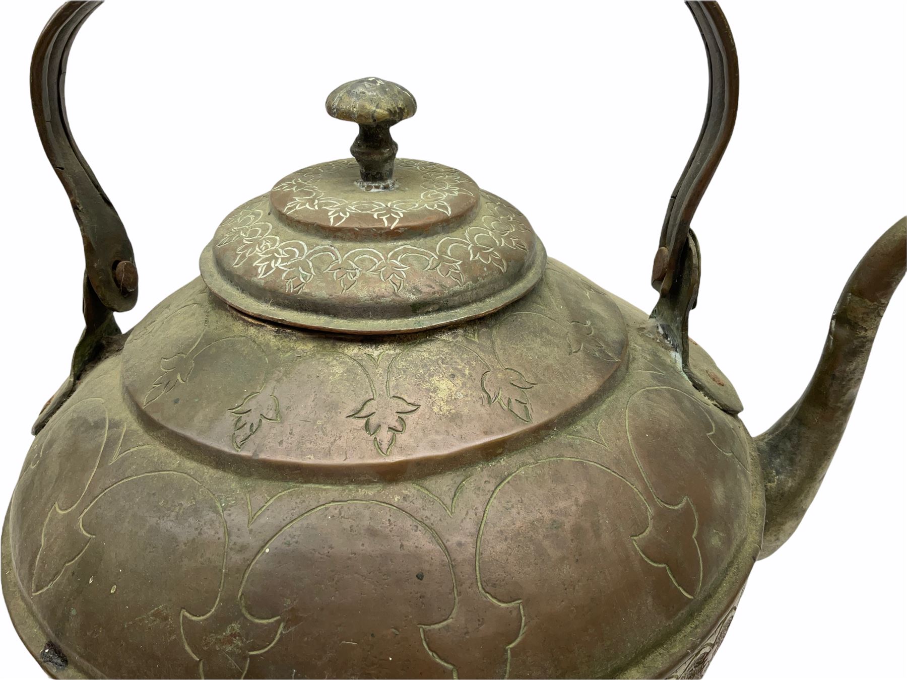 Large Eastern copper alloy kettle - Image 7 of 8