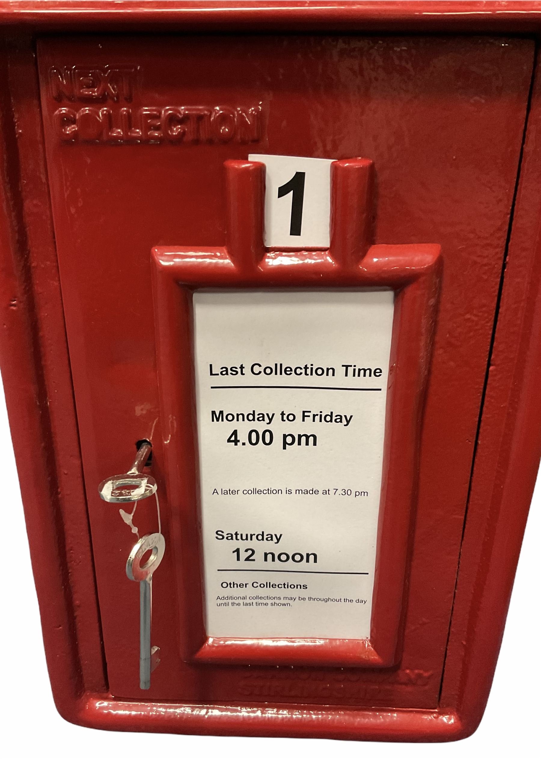Reproduction cast metal Red postbox H57cm - Image 4 of 4