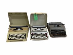 Three vintage typewriters to include Olympia