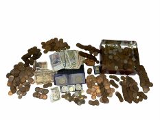 Great British and World coins and banknotes including pre-decimal pennies
