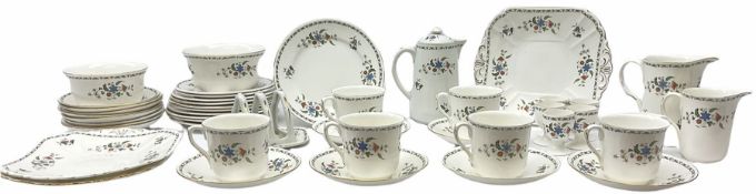 Shelly tea wares decorated in the Chelsea pattern