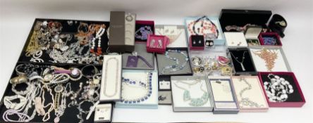 Large collection of silver stone set jewellery and costume jewellery