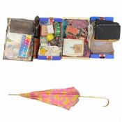 Vintage haberdashery including tartan materials