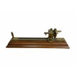 19th/ early 20th century brass and walnut yarn twist tester by Goodbrand & Co. Manchester