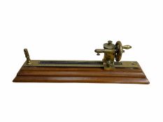 19th/ early 20th century brass and walnut yarn twist tester by Goodbrand & Co. Manchester