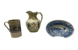 19th century Staffordshire pottery jug