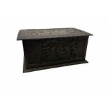 19th century carved oak box