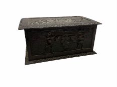 19th century carved oak box