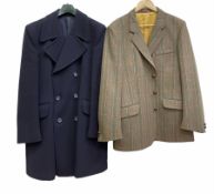 Allen's of Harrogate wool tweed jacket together with a Green & Hollins Crombie wool overcoat (2)