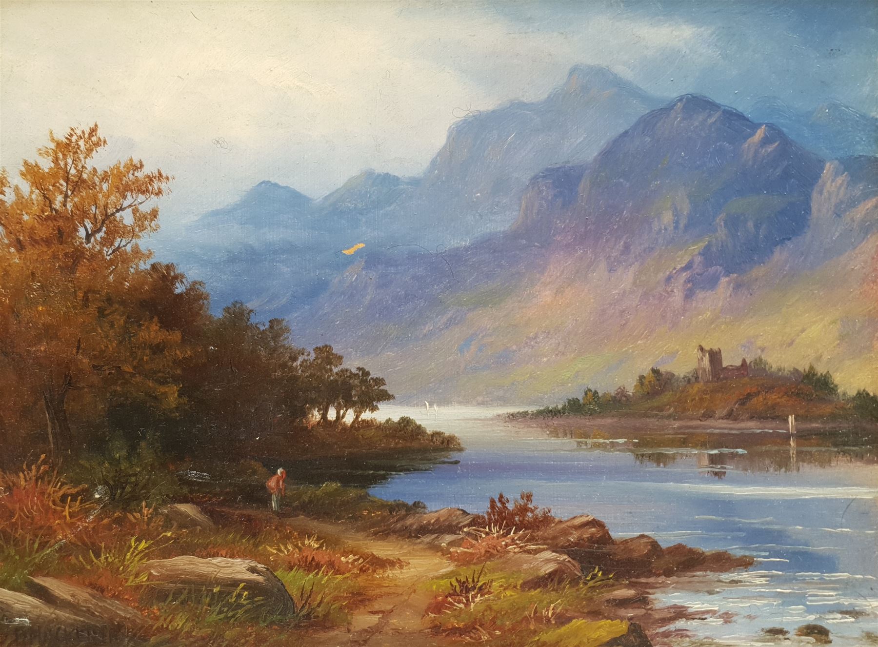 David Maitland MacKenzie (Scottish 1800-1875): Loch with Church on an Island