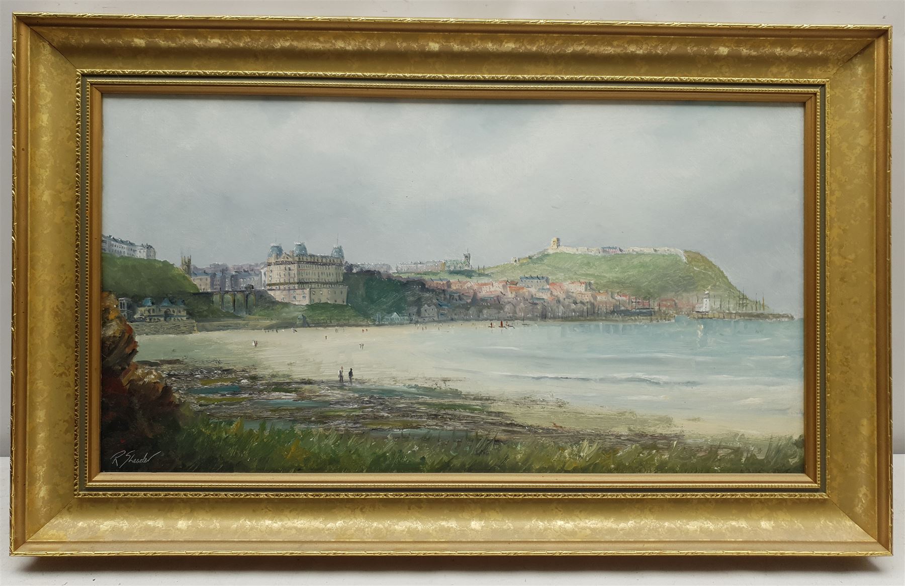 Robert Sheader (British 20th century): Figures on the South Bay Scarborough - Image 2 of 2