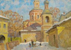 Attrib. Andrei Alexeevich Ounkovsky (Russian 1928-): Street Artist