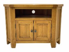 Light oak corner television stand