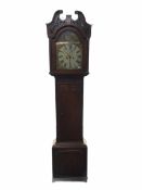 Early 19th century oak and mahogany banded longcase clock