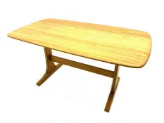 Ercol rectangular light elm dining table