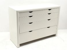 White finish graduating four drawer chest